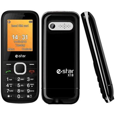 eSTAR X18 Noir Argent Téléphone à Touches Dual SIM - Téléphone Basique eSTAR X18 Noir Argent Téléphone à Touches Dual SIM - Téléphone Basique