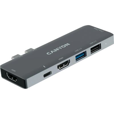 Canyon USB-C Docking Station - 7 Portit, Kaksois HDMI, Nopea Lataus Canyon USB-C Docking Station - 7 Portit, Kaksois HDMI, Nopea Lataus