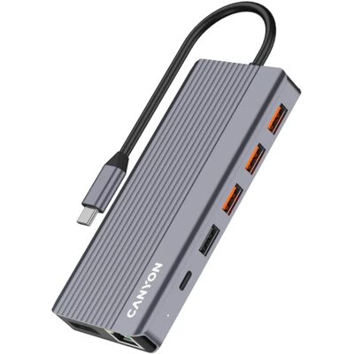Canyon DS-16 13-portowy USB-C HUB - USB-C HUB do laptopa i wielu monitorów Canyon DS-16 13-portowy USB-C HUB - USB-C HUB do laptopa i wielu monitorów