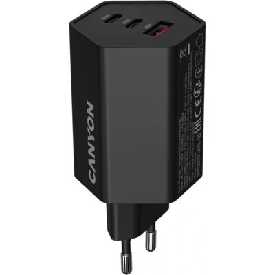 Canyon Hexagon 65 - 65W Töltő USB-C & USB-A - Fekete Canyon Hexagon 65 - 65W Töltő USB-C & USB-A - Fekete