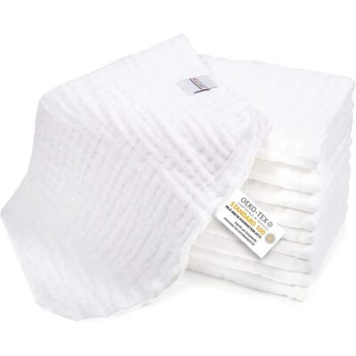 Makian Panos absorventes para bebê - Pack de 10, Branco, 35x50cm - Baby Cloths Makian Panos absorventes para bebê - Pack de 10, Branco, 35x50cm - Baby Cloths
