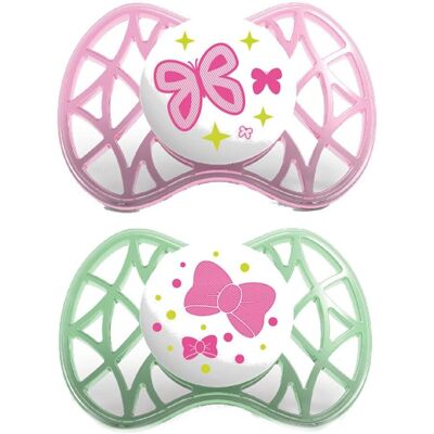 Anteprima Brands Nuvita Succhietto in Silicone Ortodontico 6M+ Rosa Verde - Succhietto Bebè Anteprima Brands Nuvita Succhietto in Silicone Ortodontico 6M+ Rosa Verde - Succhietto Bebè