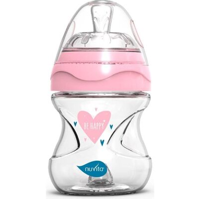 Nuvita Pink Baby Glasflasche - Anti-Kolik, 140ml Nuvita Pink Baby Glasflasche - Anti-Kolik, 140ml