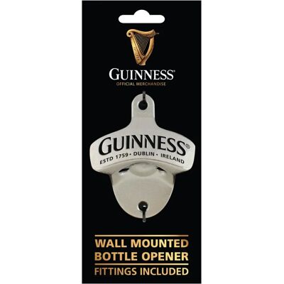 Guinness Mounted Bottle Opener - Wall Mount Beer Accessory Guinness Mounted Bottle Opener - Wall Mount Beer Accessory