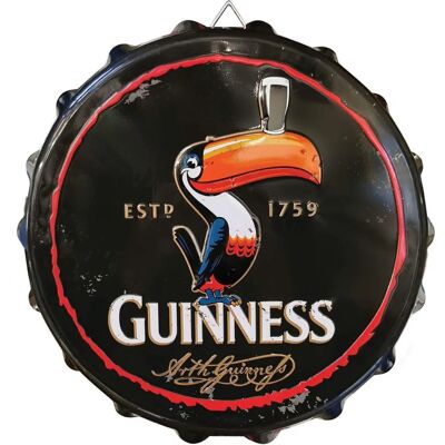 Guinness - Bottle Cap Toucan Metal Sign - 28x28 cm - Sign Guinness - Bottle Cap Toucan Metal Sign - 28x28 cm - Sign