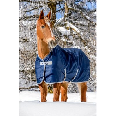 Bucas Freedom Turnout Light - Navy/Silver - Manteau pour cheval - Publicité Bucas Freedom Turnout Light - Navy/Silver - Manteau pour cheval - Publicité