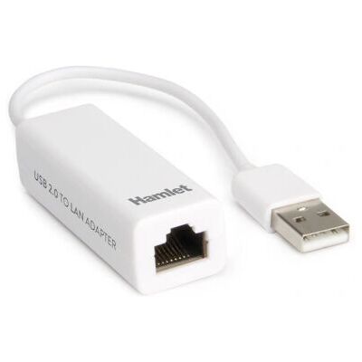 Hamlet Netzwerkadapter USB 2.0 10/100 Ethernet Weiß Hamlet Netzwerkadapter USB 2.0 10/100 Ethernet Weiß