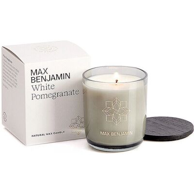 Bougie à la Grenade Blanche Max Benjamin - 210g - Parfumée, Artisanale, Végane, Luxueuse - Publicité Bougie à la Grenade Blanche Max Benjamin - 210g - Parfumée, Artisanale, Végane, Luxueuse - Publicité