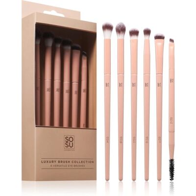 SOSU Cosmetics Pink Handle Eye Brush Collection - Eye Makeup Brushes SOSU Cosmetics Pink Handle Eye Brush Collection - Eye Makeup Brushes