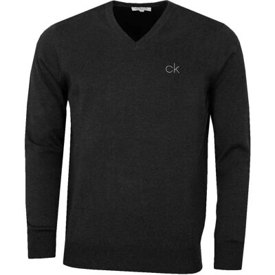 Calvin Klein 2025 Charcoal Marl Pull à Col en V pour Golf - Pull - Publicité Calvin Klein 2025 Charcoal Marl Pull à Col en V pour Golf - Pull - Publicité