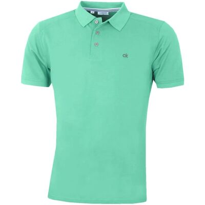 Polo de golf à col en côtes à 3 boutons Calvin Klein - Menthe - Publicité Polo de golf à col en côtes à 3 boutons Calvin Klein - Menthe - Publicité