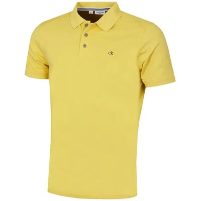 Camisa polo masculina Calvin Klein Campus com 3 botões e gola canelada - - Camisa polo masculina Calvin Klein Campus com 3 botões e gola canelada - -