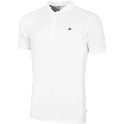 Calvin Klein Modelo Branco Gola Blade Polo de Golfe Calvin Klein Modelo Branco Gola Blade Polo de Golfe