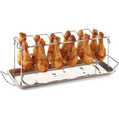 Support pour Ailes de Poulet en Acier Inoxydable Barbecook - Accessoire de Grillade - Publicité Support pour Ailes de Poulet en Acier Inoxydable Barbecook - Accessoire de Grillade - Publicité