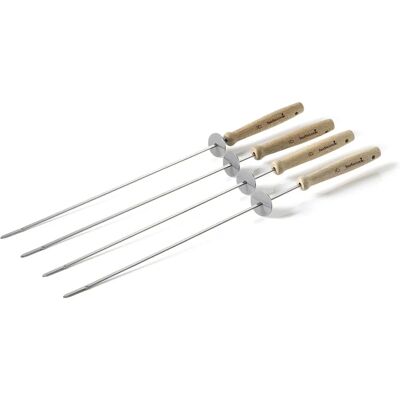 Brochetas reutilizables de acero inoxidable y madera - 46cm - Barbacoa Brochetas reutilizables de acero inoxidable y madera - 46cm - Barbacoa