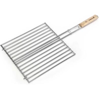 Parrilla Doble Rectangular Barbecook - 36x34cm - Mango de Madera Parrilla Doble Rectangular Barbecook - 36x34cm - Mango de Madera