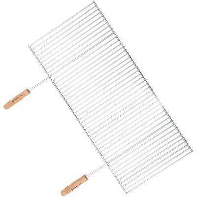 Barbecook - Griglia in Acciaio Inox con Manici in Legno - 90x40 cm - Professionale Barbecook - Griglia in Acciaio Inox con Manici in Legno - 90x40 cm - Professionale