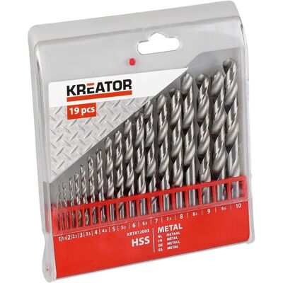 Set di 19 Punte in Metallo Kreator - 1-10mm Set di 19 Punte in Metallo Kreator - 1-10mm