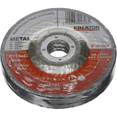 KREATOR Schleifscheiben - Metall - 115x6mm - 3 Stück KREATOR Schleifscheiben - Metall - 115x6mm - 3 Stück