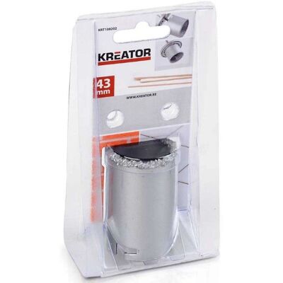 KREATOR Scie à trou en carbure de tungstène - 43mm - Publicité KREATOR Scie à trou en carbure de tungstène - 43mm - Publicité