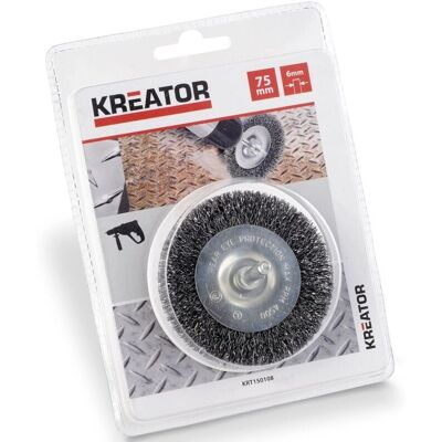 Brosse en fil d'acier KREATOR 75 mm - Outil universel de nettoyage - Publicité Brosse en fil d'acier KREATOR 75 mm - Outil universel de nettoyage - Publicité