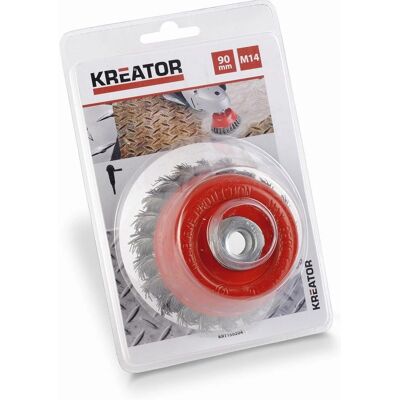 Brosse métallique Kreator M14 - 90mm pour usage intensif - Publicité Brosse métallique Kreator M14 - 90mm pour usage intensif - Publicité