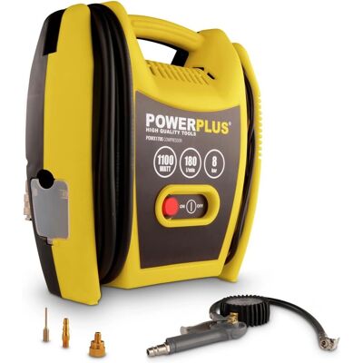 Powerplus POWX1705 Luftkompressor - 8 bar, 1100W, 3m slange Powerplus POWX1705 Luftkompressor - 8 bar, 1100W, 3m slange