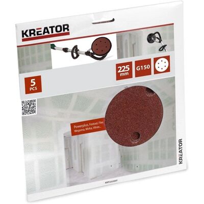 Kreator Model KRT232007 - 225mm Korrelgrootte 150 - 6 Gaten - Schuurpapier Kreator Model KRT232007 - 225mm Korrelgrootte 150 - 6 Gaten - Schuurpapier