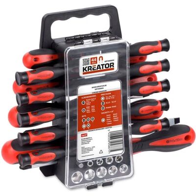 Kreator 44-in-1 Schraubenzieher-Set mit Magnetischem Halter Kreator 44-in-1 Schraubenzieher-Set mit Magnetischem Halter