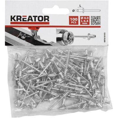 Kreator 4x6,4mm Aluminium Nieten - 100 Stück Kreator 4x6,4mm Aluminium Nieten - 100 Stück