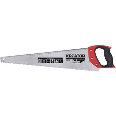 Seghetto Kreator KRT801004 - 550mm, 7 TPI, Impugnatura morbida, Angoli 45/90° Seghetto Kreator KRT801004 - 550mm, 7 TPI, Impugnatura morbida, Angoli 45/90°