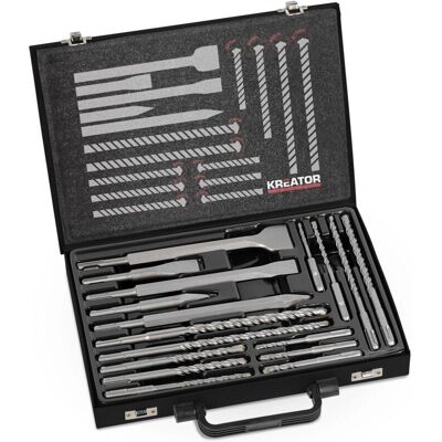 Kreator Krt012801 Set di Punte e Scalpellini - SDS+ 17 Pezzi Kreator Krt012801 Set di Punte e Scalpellini - SDS+ 17 Pezzi