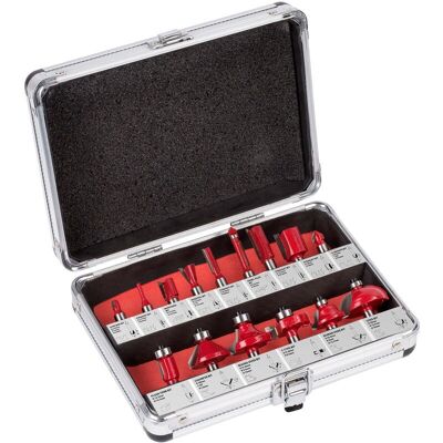 Kreator 8 mm Fräser Set - 15 Stück Stahl Zubehör Kreator 8 mm Fräser Set - 15 Stück Stahl Zubehör