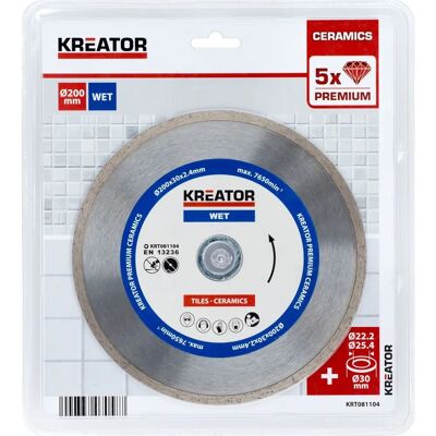 Kreator 200mm Diamant Fliesen- und Keramikscheibe - Nassgebrauch Kreator 200mm Diamant Fliesen- und Keramikscheibe - Nassgebrauch
