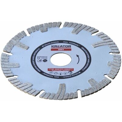 Kreator Diamantscheibe - 22,2mm Bohrung, 230mm Durchmesser - Beton schneiden Kreator Diamantscheibe - 22,2mm Bohrung, 230mm Durchmesser - Beton schneiden