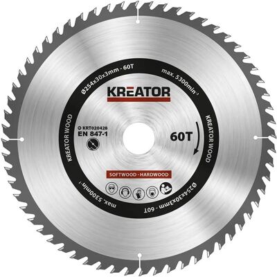Kreator Krt020428 Silber Kreissägeblatt - Holzschneidewerkzeug Kreator Krt020428 Silber Kreissägeblatt - Holzschneidewerkzeug