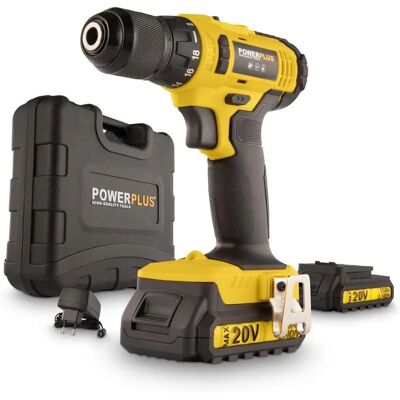 Powerplus POWX00435 Paristolla varustettu akkuporakone - 20V Li-ion - 2 akkuja - Kotelo Powerplus POWX00435 Paristolla varustettu akkuporakone - 20V Li-ion - 2 akkuja - Kotelo