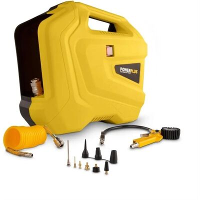 PowerPlus 1100W Bærbar Kompressor - 8bar, 180L/min - 11 Tilbehør PowerPlus 1100W Bærbar Kompressor - 8bar, 180L/min - 11 Tilbehør