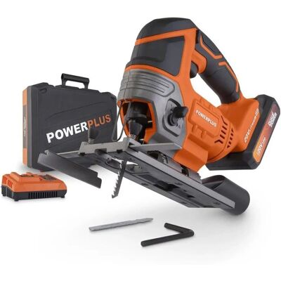 Scie sauteuse sans fil Powerplus 20V - Orange - Publicité Scie sauteuse sans fil Powerplus 20V - Orange - Publicité
