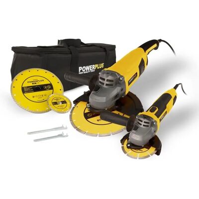 PowerPlus Powx06250 - 2 Winkel Schleifer - Elektrowerkzeug-Set PowerPlus Powx06250 - 2 Winkel Schleifer - Elektrowerkzeug-Set