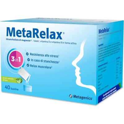 Metagenics MetaRelax - Stress e Tensione Muscolare - 40 Bustine Metagenics MetaRelax - Stress e Tensione Muscolare - 40 Bustine