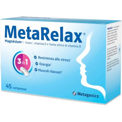 Metagenics MetaRelax - Magnesio, Vitamine B e Taurina - 45 Compresse Metagenics MetaRelax - Magnesio, Vitamine B e Taurina - 45 Compresse
