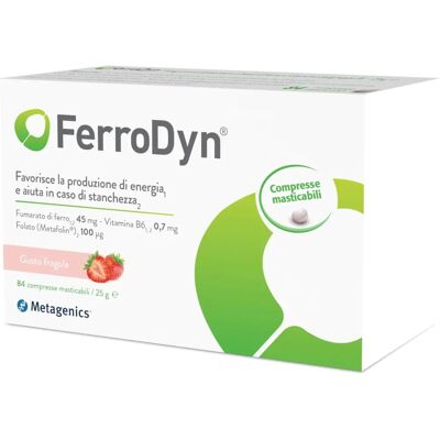 Metagenics Belgium Bvba FerroDyn - Integratore di Ferro Bivalente - Gusto Fragola - 84 Compresse Masticabili Metagenics Belgium Bvba FerroDyn - Integratore di Ferro Bivalente - Gusto Fragola - 84 Compresse Masticabili