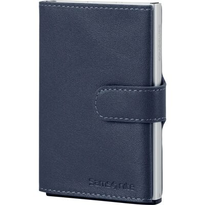 Samsonite Alu Fit portfel na karty - RFID skóra - 6,5cm - niebieski Samsonite Alu Fit portfel na karty - RFID skóra - 6,5cm - niebieski
