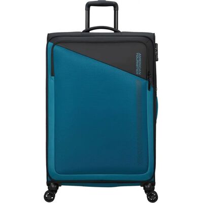 Walizka American Tourister Daring Dash 77 cm Spinner (4 kółka) - czarna/niebieska Walizka American Tourister Daring Dash 77 cm Spinner (4 kółka) - czarna/niebieska
