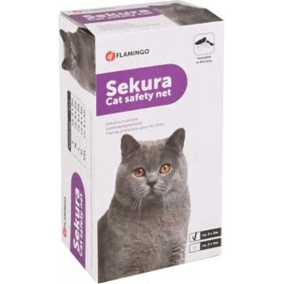 Rete di sicurezza per gatti Flamingo - 3x2 m Nero Rete di sicurezza per gatti Flamingo - 3x2 m Nero