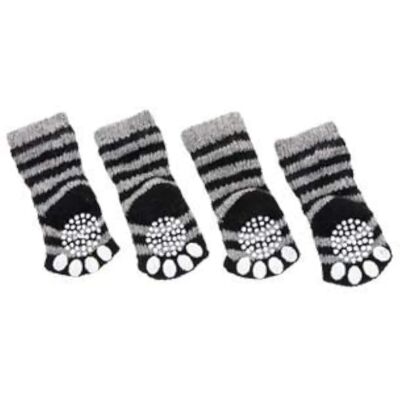 Chaussettes pour chiens Fgo - S Antidérapantes Noires Grises - Publicité Chaussettes pour chiens Fgo - S Antidérapantes Noires Grises - Publicité