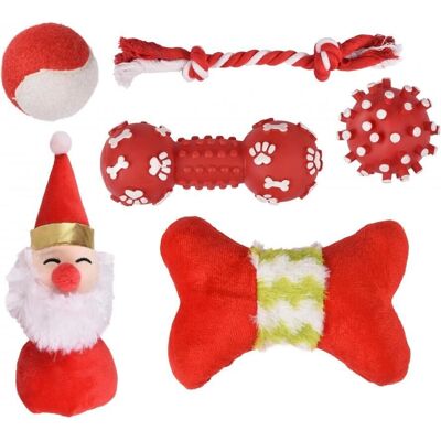 Set di giocattoli per cani Flamingo - Natale - 6 Giochi Set di giocattoli per cani Flamingo - Natale - 6 Giochi