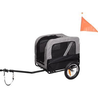 FLAMINGO Dog Bike Trailer - Gray - Suitable for 30kg Pets - Easy to Attach FLAMINGO Dog Bike Trailer - Gray - Suitable for 30kg Pets - Easy to Attach