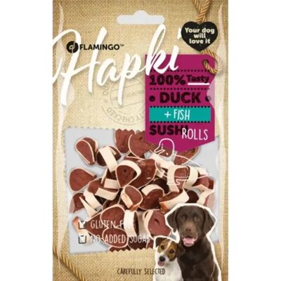 Flamingo Hapki Rouleaux Sushi au Canard et Poisson - Friandises pour chiens - Publicité Flamingo Hapki Rouleaux Sushi au Canard et Poisson - Friandises pour chiens - Publicité